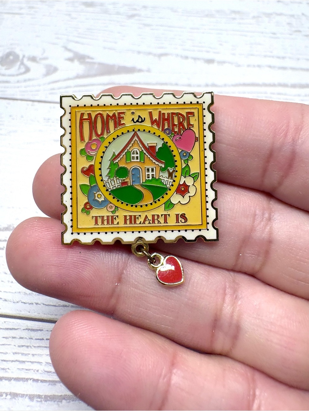 Vintage Mary Engelbreit Home is Where the Heart is Pin with Heart
